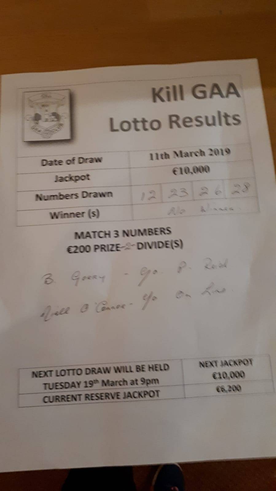 lotto march 11 2019 result