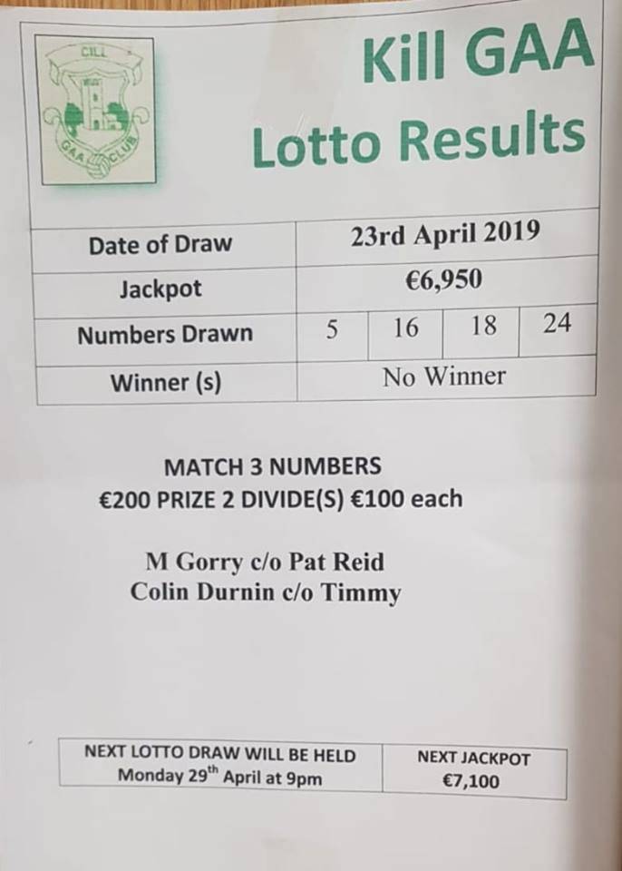 lotto results for 27th april 2019